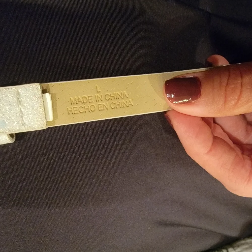 Sparkly Silver Belt with Heart Buckle